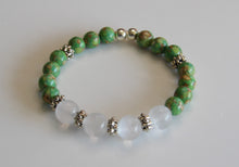 Load image into Gallery viewer, Jewelry - Mosaic Turquoise (Magnesite) and Selenite Bead Bracelet