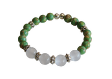 Load image into Gallery viewer, Jewelry - Mosaic Turquoise (Magnesite) and Selenite Bead Bracelet