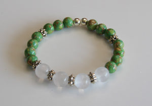 Jewelry - Mosaic Turquoise (Magnesite) and Selenite Bead Bracelet