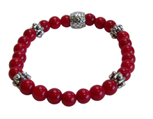 Load image into Gallery viewer, Jewelry- Red Jade Bead Bracelet
