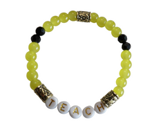 Load image into Gallery viewer, Jewelry - TEACH yellow bead bracelet