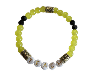 Jewelry - TEACH yellow bead bracelet