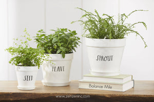Pottery - Planter w Sprout wording