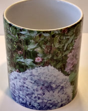 Load image into Gallery viewer, MUGs- Custom White Coffee Mug with Hydrangea Flower print