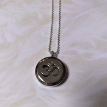 Load image into Gallery viewer, Jewelry -  OM Meditation round silver locket with chain