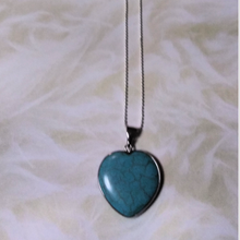 Load image into Gallery viewer, Jewelry - Turquoise Heart shaped pendant with chain