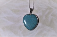 Load image into Gallery viewer, Jewelry - Turquoise Heart shaped pendant with chain