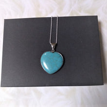 Load image into Gallery viewer, Jewelry - Turquoise Heart shaped pendant with chain