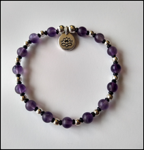 Load image into Gallery viewer, Jewelry - Amethyst bracelet with black and silver accents
