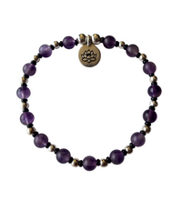 Load image into Gallery viewer, Jewelry - Amethyst bracelet with black and silver accents