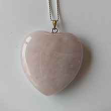 Load image into Gallery viewer, Jewelry - Pink Heart Rose Quartz pendant with chain
