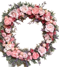 Load image into Gallery viewer, Wreaths- Silk Flower Rose Wreath