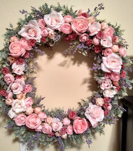 Wreaths- Silk Flower Rose Wreath