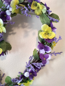 Wreaths-  Silk Pansy wreath