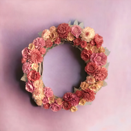 Wreaths - Mauve and Yellow Artificial Flowers