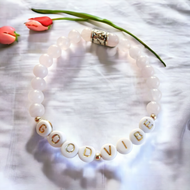 Balance Bracelets- GOOD VIBE rose quartz bead bracelet