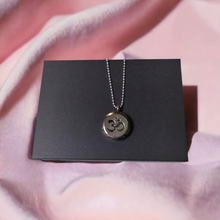 Load image into Gallery viewer, Jewelry -  OM Meditation round silver locket with chain