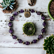 Jewelry - Amethyst bracelet with black and silver accents