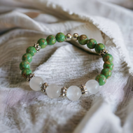 Jewelry - Mosaic Turquoise (Magnesite) and Selenite Bead Bracelet
