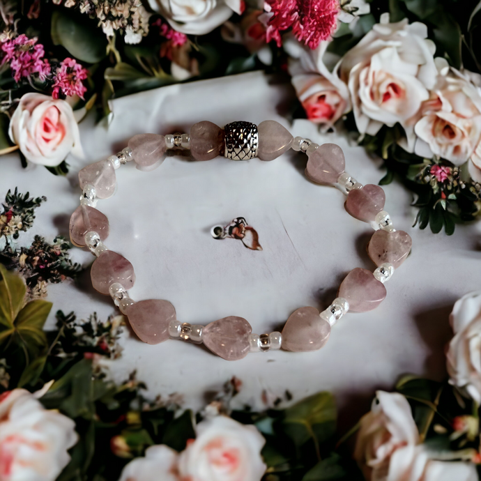 Jewelry - Rose Quartz Heart bead bracelet