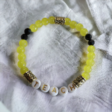 Load image into Gallery viewer, Jewelry - TEACH yellow bead bracelet