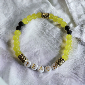 Jewelry - TEACH yellow bead bracelet