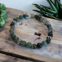 Load image into Gallery viewer, Jewelry- Green Agate Bead Bracelet