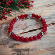 Jewelry- Red Jade Bead Bracelet