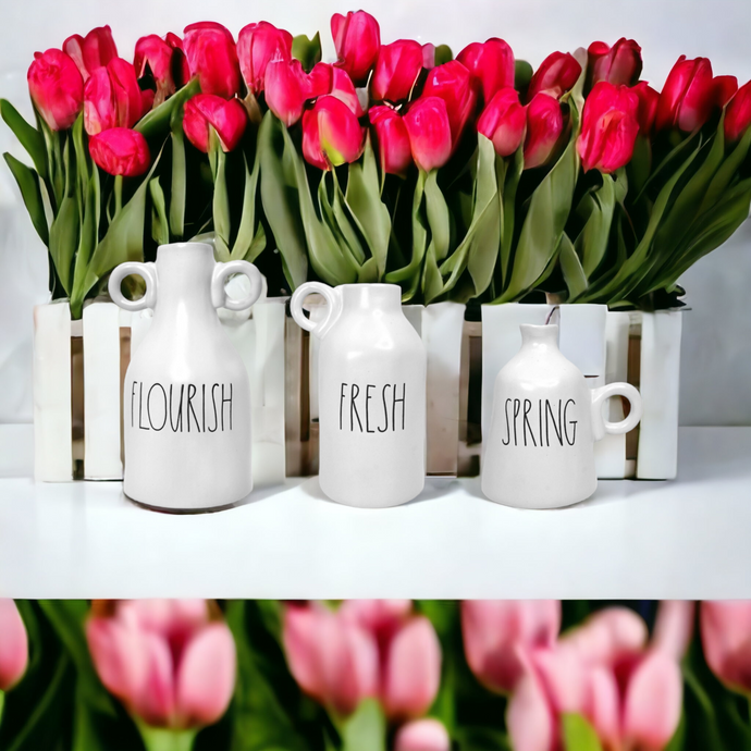 Pottery -  Loop Handle Bud Vases