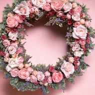 Wreaths- Silk Flower Rose Wreath