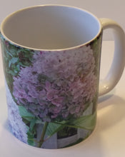 Load image into Gallery viewer, MUGs- Custom White Coffee Mug with Hydrangea Flower print
